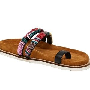 André Assous Kalima beaded toe loop sandals